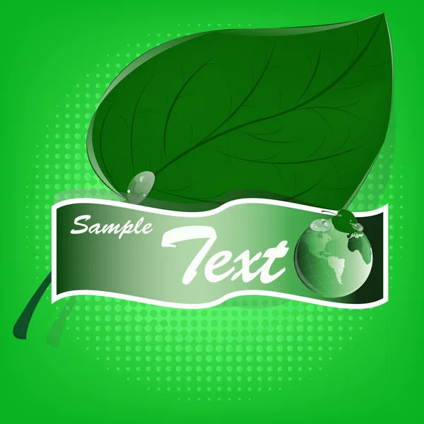 Green leaf.Ecology concept.Emblem banner.Vector — Stock Vector