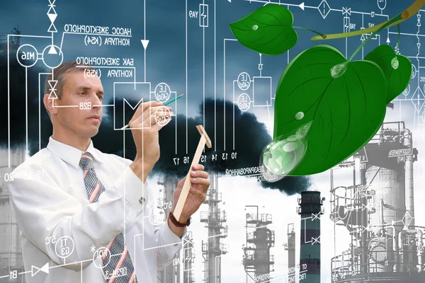 Contaminación ambiental emisiones industriales tóxicas —  Fotos de Stock