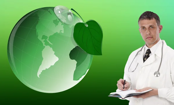 Green clean planet and healthcare.Ecology concept — Stock Photo, Image