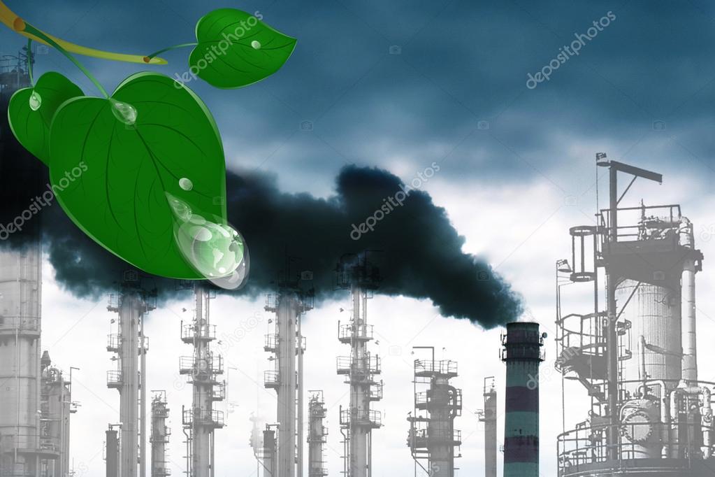 Environmental pollution toxic industrial emissions.Ecology