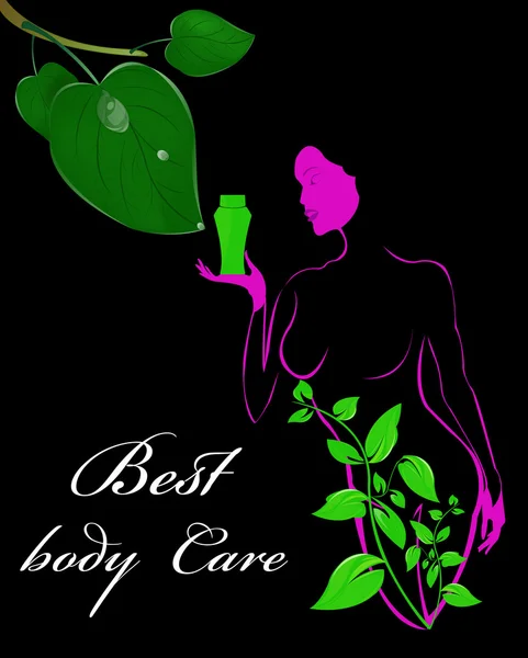 Melhores cuidados corporais. Plantas saudáveis medicina feminina cosmética — Fotografia de Stock