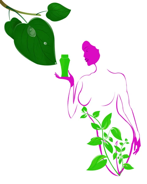 Melhores cuidados corporais. Plantas saudáveis medicina feminina cosmética — Fotografia de Stock