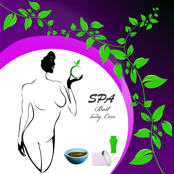 Najlepsze pielęgnacji ciała. zdrowe rośliny kobieta medycyna kosmetyczne i masażu — Wektor stockowy