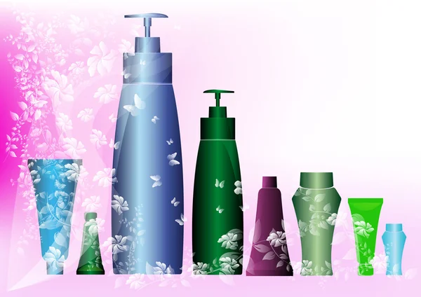 Le shampooing et le baume. Médecine cosmétologie pour femme — Photo