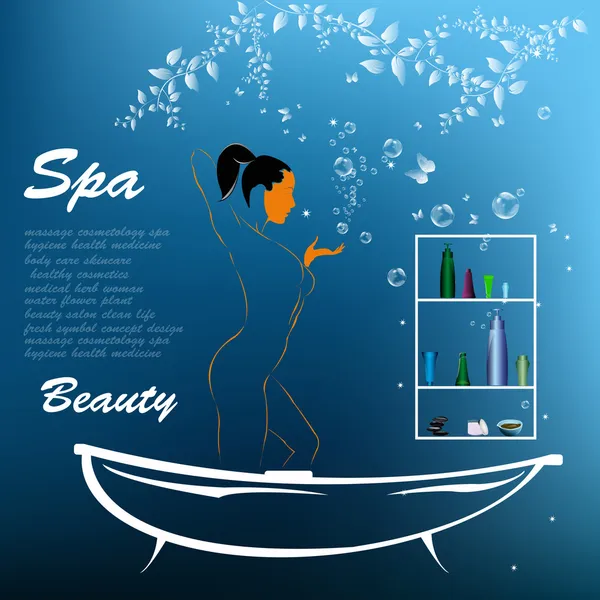 Body care and hair. Spa concept. Female cosmetology — Stock Vector