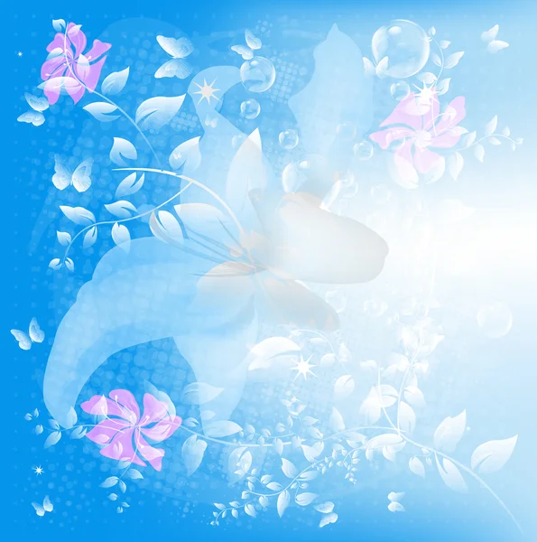 Abstract floral blue background.Spring — Stock Photo, Image