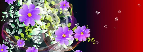 Abstracte kleurrijke bloemen achtergrond — Stockfoto