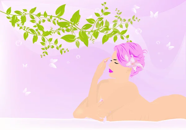 Lichaamsverzorging. Spa concept. vrouwelijke cosmetology.vector — Stockvector