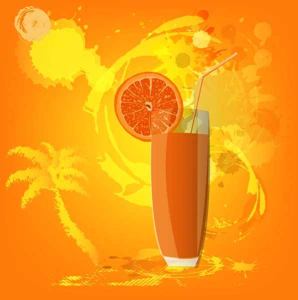 Оранжевый свежий сок. Летний экзотический отдых — стоковое фото