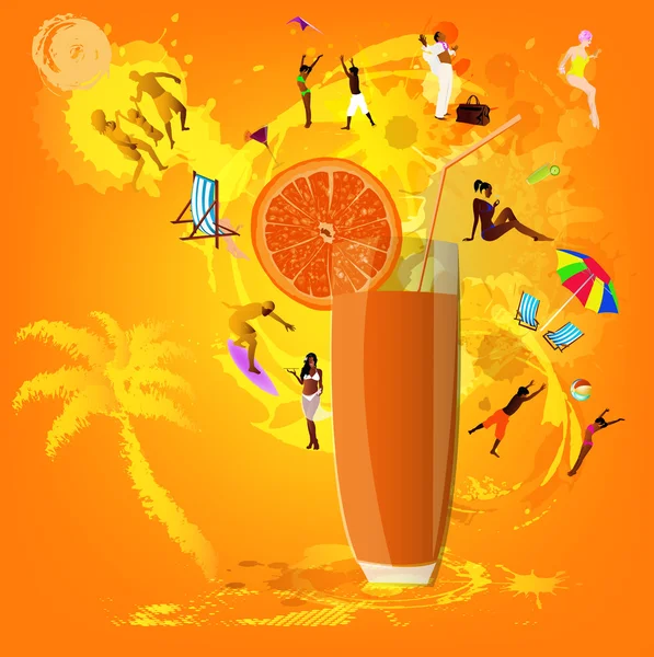 Orange.summer エキゾチックな残りの新鮮なジュース — ストック写真