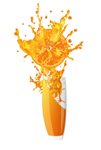 Friss juice narancs-fehér alapon. Spray — Stock Fotó