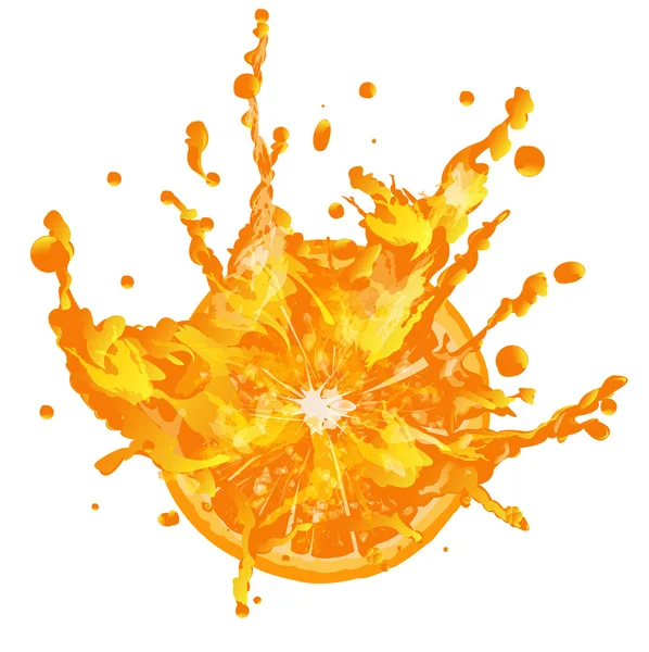 Fresh juice orange on a white background.Spray — Stock Photo, Image