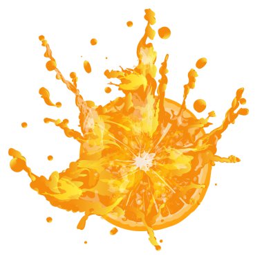 taze meyve suyu üzerinde beyaz bir background.vector turuncu