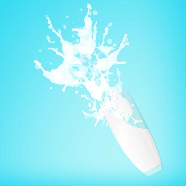 Fresh cow milk on a blue light abstract background — Stock Photo, Image