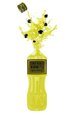 Bottle of oil olive.Vector clipart