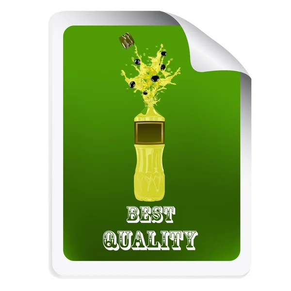 Sticker met een fles van olie olive.vector — Stockvector