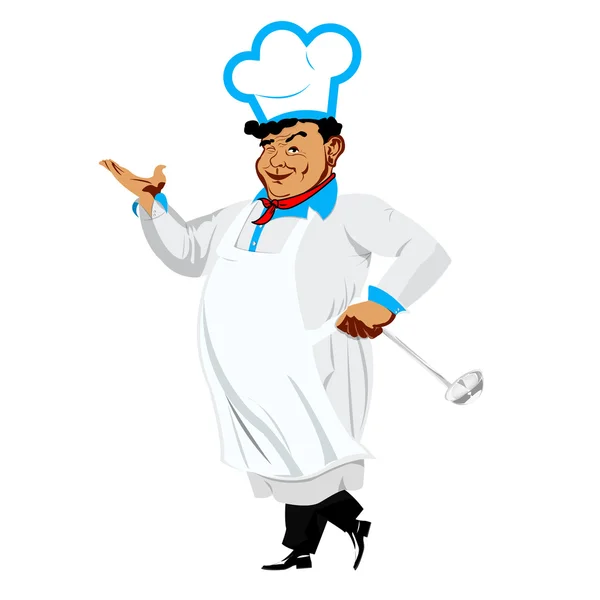 Lustiger Koch auf weißem Hintergrund — Stockfoto