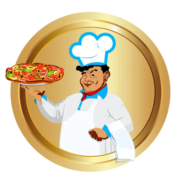 Melhor comida para gourmet de Chef.Golden emblema — Fotografia de Stock
