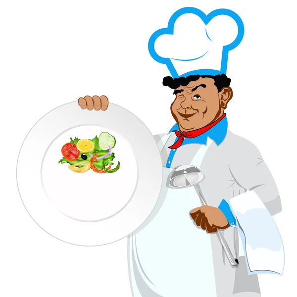 Chef con menù vegetariano — Foto Stock
