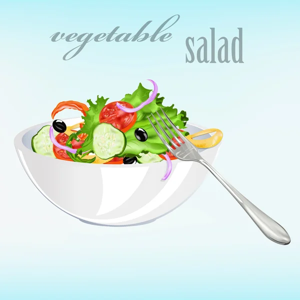 Свіжий вегетаріанський салат. Вектор — стоковий вектор
