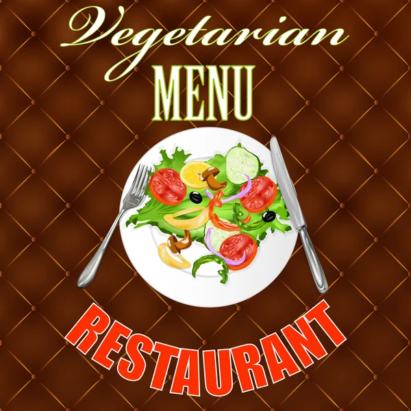 Projeto menu vegetariano seu restaurant.Vector fundo — Vetor de Stock