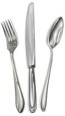 Restoran business.knife, kaşık, çatal üzerinde beyaz backgroundvector