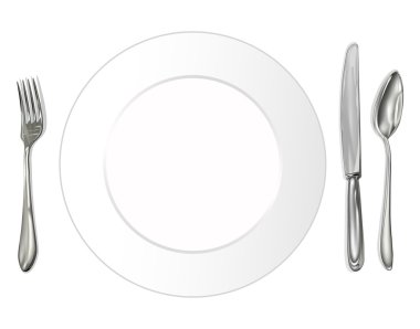 Restoran business.plate,knife,spoon,fork.vector
