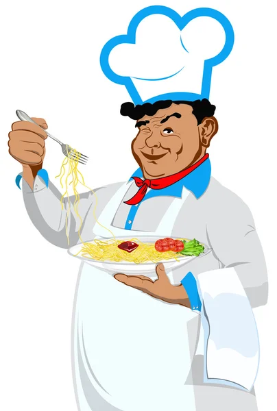 Traditionelle italienische Spaghetti vom Koch — Stockfoto