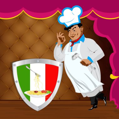 geleneksel İtalyan en iyi gıda chef.vector