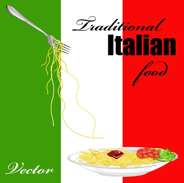 Traditional italian best food.Menu design.Vector — Stock Vector