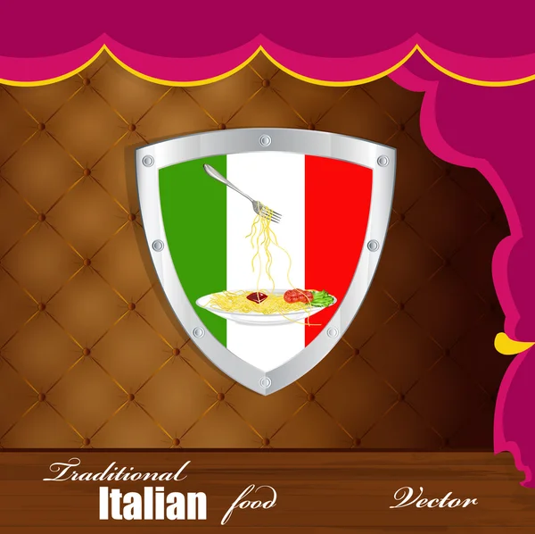 Traditionnel italien meilleur aliment.Menu restaurant design .Vector — Image vectorielle