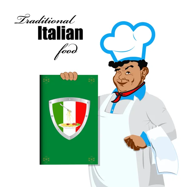 Traditional italian best food from Chef.Design menu restaurant. Vector — Stock Vector