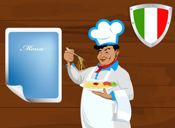 La mejor comida italiana tradicional de Chef.Design menú restaurante. Vector — Archivo Imágenes Vectoriales