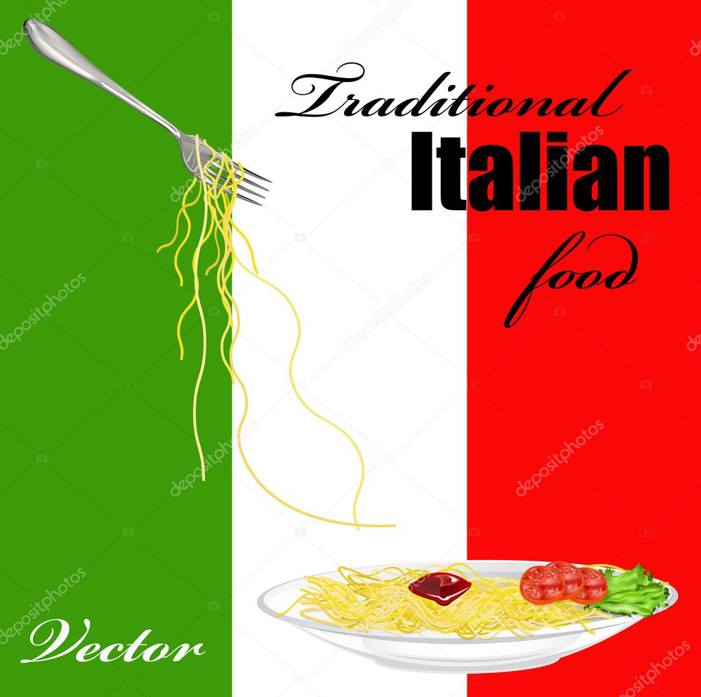 Traditional italian best food.Menu design.Vector