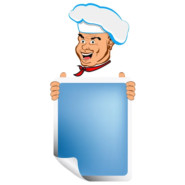 Happy joyful Chef and design your menu — Stock Photo, Image