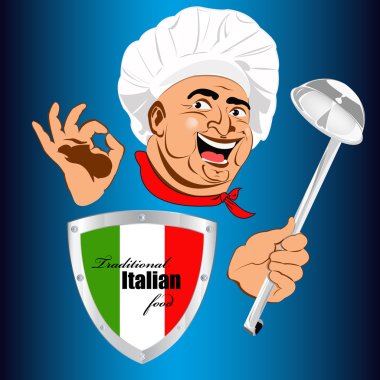 En iyi gurme chef.vector dan yemeğe