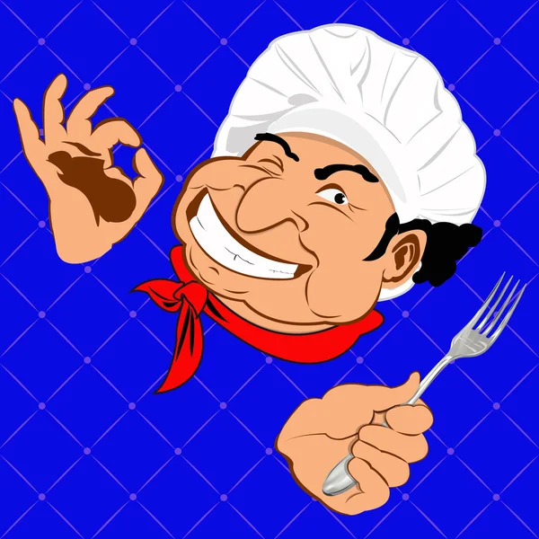 Gourmet.vector 的滑稽 chef.best 食物 — 图库矢量图片
