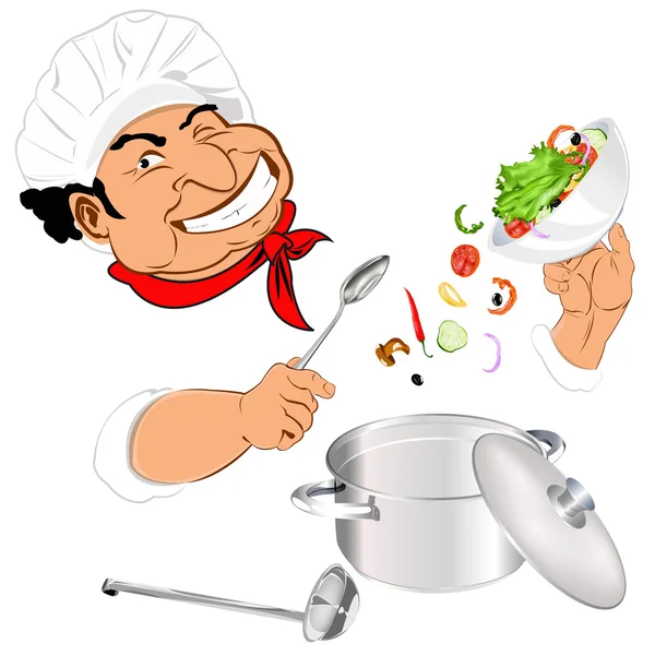 La mejor comida tradicional de Chef para gourmet.Vector — Vector de stock