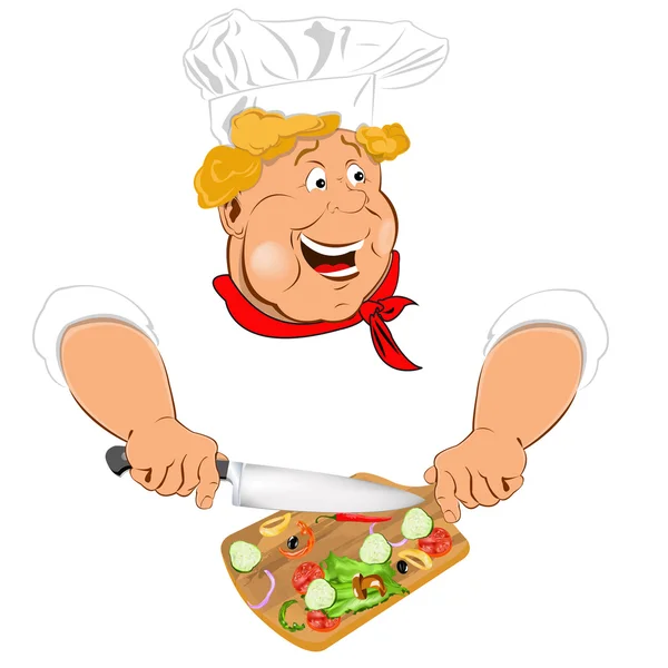 Funny Chef and fresh vegetable ingredient for vegetarian salad — Stock Photo, Image