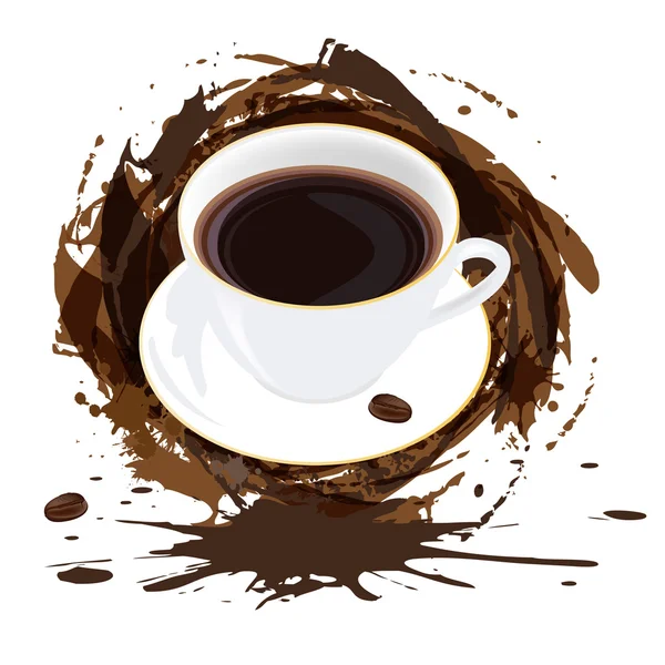 Morgon svart coffee.vector — Stock vektor