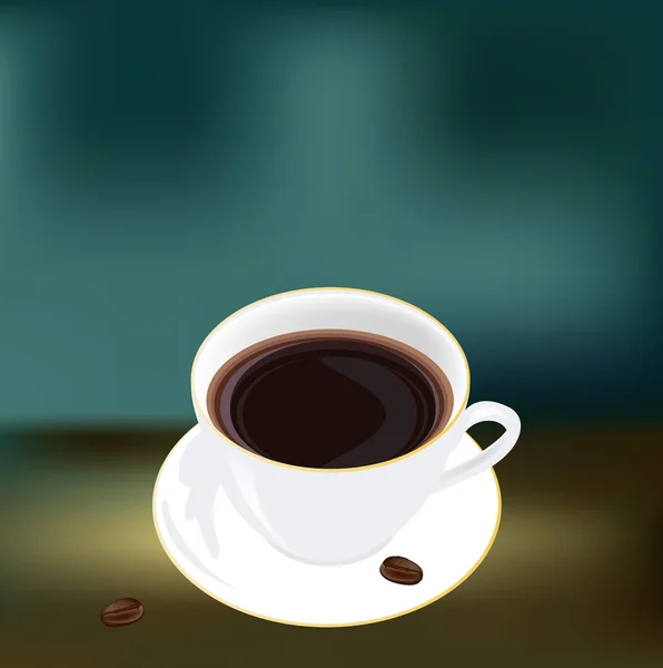Mattina caffè nero su uno sfondo astratto. Vettore — Vettoriale Stock