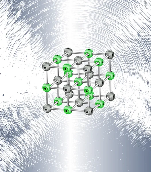 Kristalrooster op een abstracte metalen lichte achtergrond. vector — Stockvector