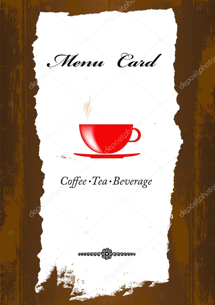 Brochure menu for restaurant, cafe.Coffee and tea