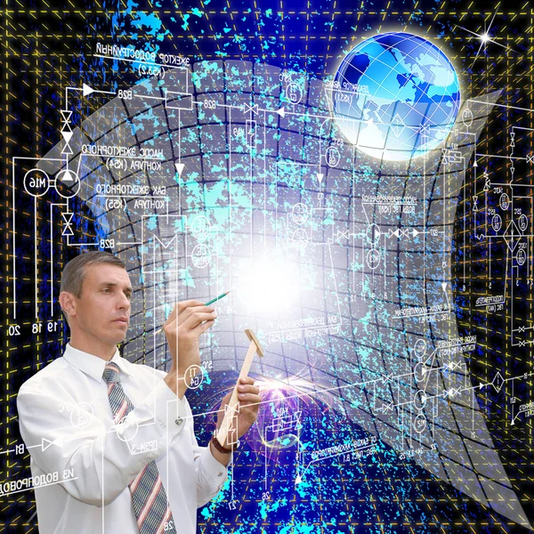 The designing cosmic Internet technologies — Stock Photo, Image