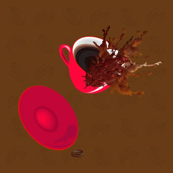 Rote Kaffeetasse auf abstraktem, dunklem Hintergrund. — Stockfoto