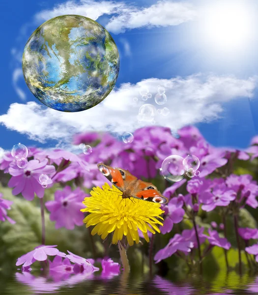 Beautiful green planet Earth — Stock Photo, Image