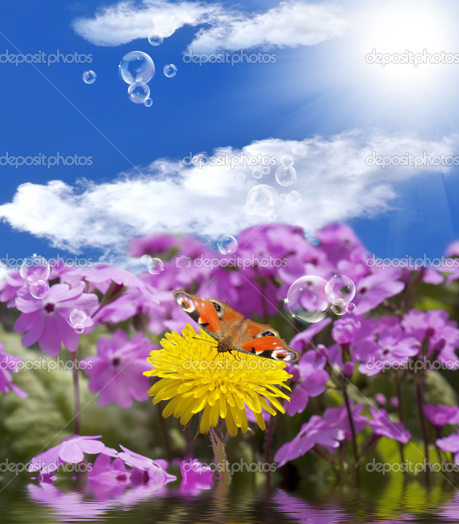 美しい風景の自然を春します 背景カード ストック写真 C Alex