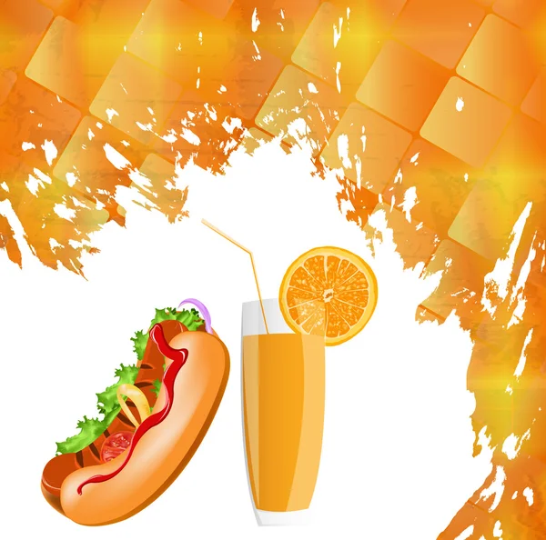 Fast-Food op een abstract mozaïek achtergrond — Stockfoto