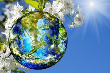 Dünya günü. sezon nature.spring arka plan