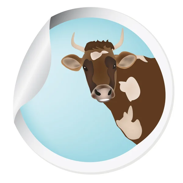 Label with cow — Stock Vector